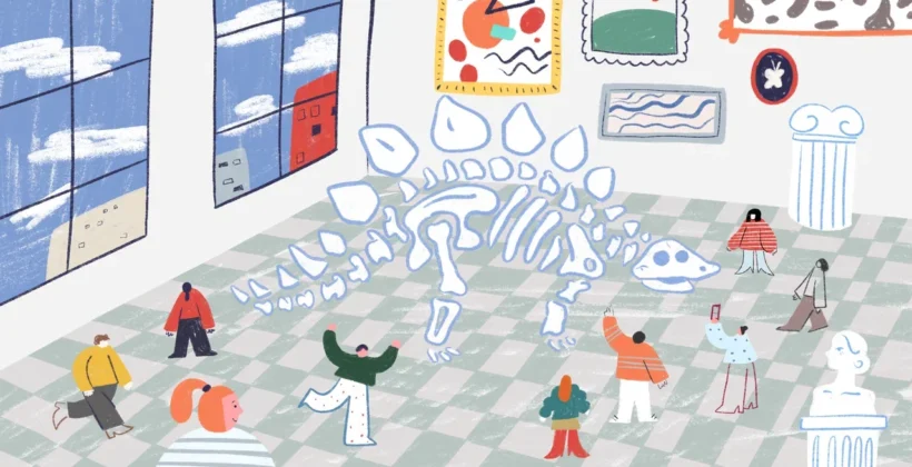 Рисунок - дети в музее Петербурга